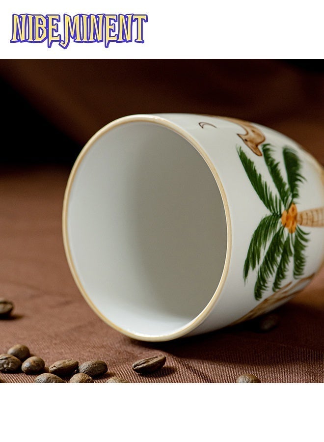 NIBEMINENT 1pc 230ml Desert Camel & Palm Tree Ceramic Coffee Mug- Reusable, Ideal for Family Gatherings & Special Occasions, Desert-Themed Gift, Desert Coffee Mug | Desert Theme Decor | Durable Ceramic Mug, Coffee Mug, Gift for Saudi National Day - Image 5